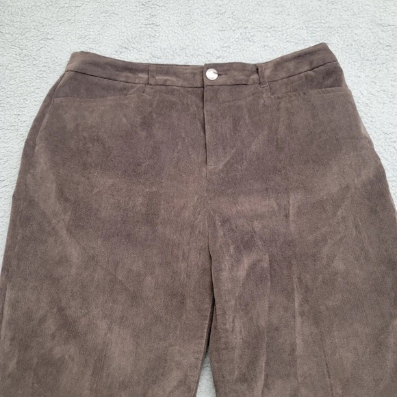 Christopher Banks Pants Womens 14 Brown Corduroy Flat Front Casual Pockets - Picture 2 of 14
